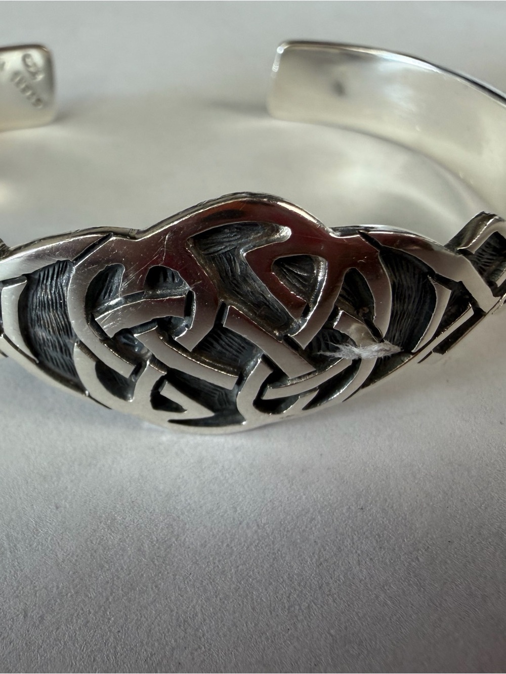 Sterling Silver Celtic Knot Cuff Bracelet - Silver